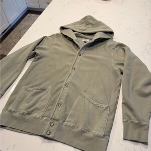 AE garment dye Green Hooded Button-Up Jacket TALL